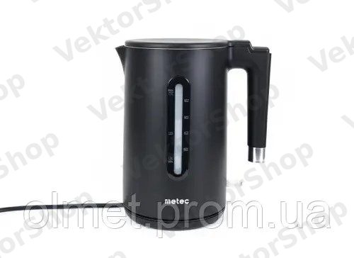 Электрочайник HHB8719S 1.7л. 1800Вт, корпус пластик, черный, двойные стенки Metec — фото 1