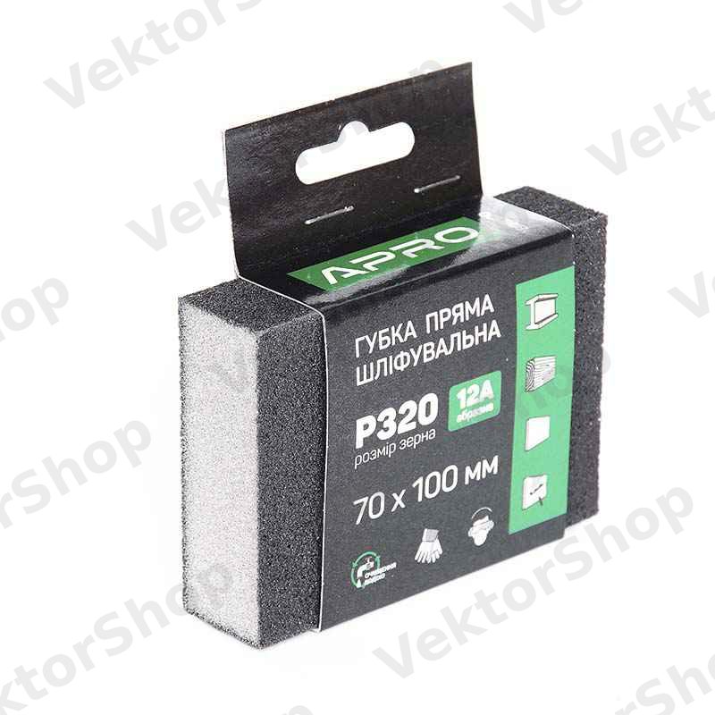 Губка шліфувальна APRO чотирьохстороння пряма P320 — фото 2