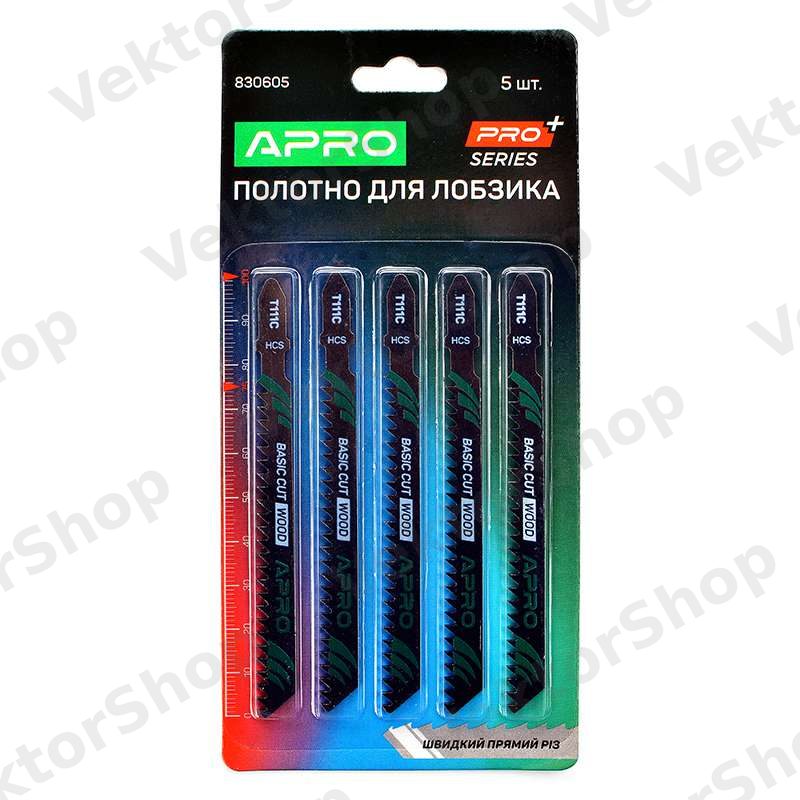 Полотно для лобзика (дерево) 100/75мм 3 мм 8TPI бистрий прямой T111C APRO — фото 3