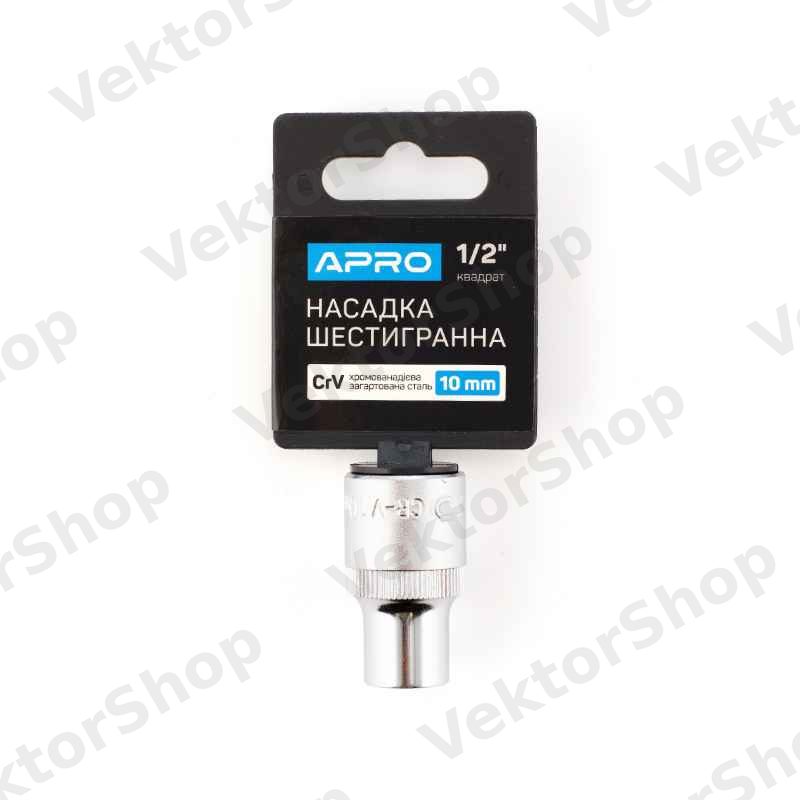 Насадка шестигранна CrV 1/2 10мм APRO