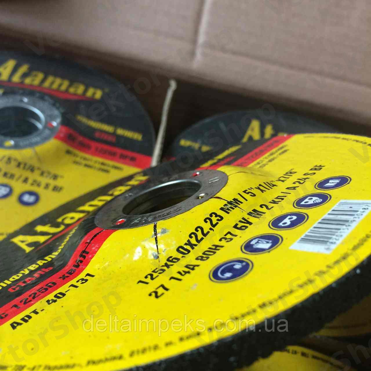 Круг зачистной "Ataman" 125 x 6 x 22.2 Тип 1(в уп.). 10 шт) — фото 1