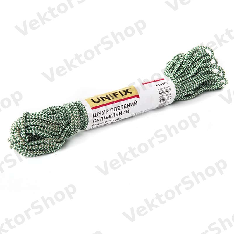 Шнур плетений будівельний кольоровий 2мм 100м UNIFIX