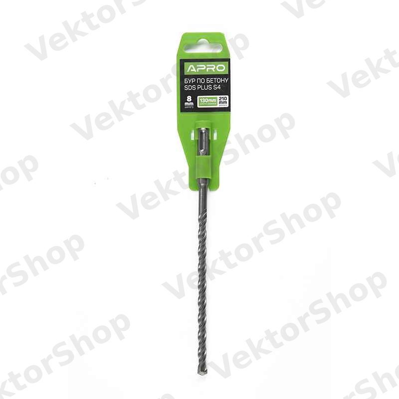 Бур по бетону SDS PLUS S4 8x210мм APRO — фото 1