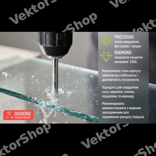 Alloid Base. Свердло корончате алмазне по склу та кераміці 35мм — фото 5