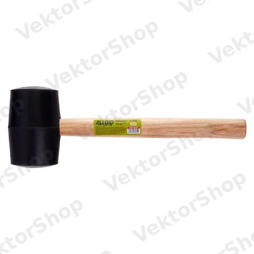 Alloid. Киянка резиновая 900г, черная, ручка из древесины — фото 3