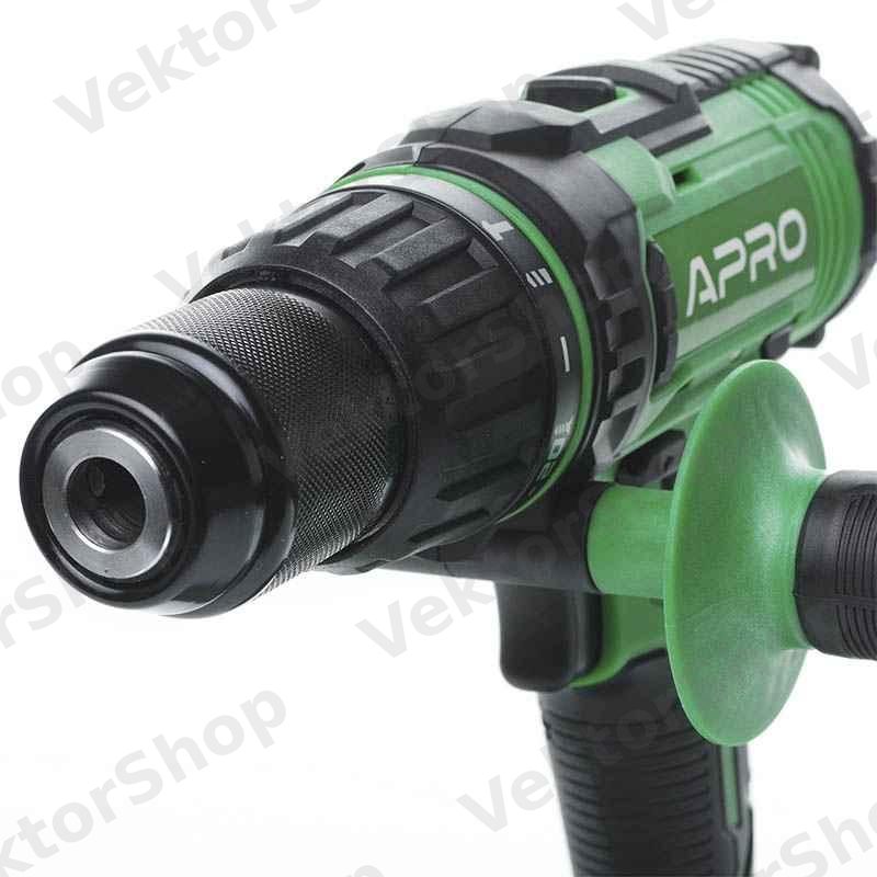 Дрель-шуруповерт ударный APRO 20В, 2А, 20HD 2 АКБ, ЗУ, кейс — фото 3