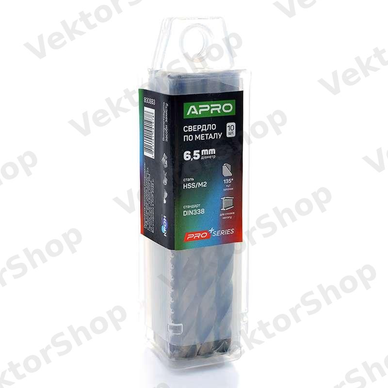 Сверло по металлу HSS/M2 (6542) Ø6,5мм (тубус, кратно 10шт) PRO APRO — фото 5