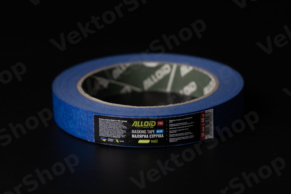 Лента малярная фасадная синяя 18мм х 40м, 140мкм Alloid Pro — фото 6
