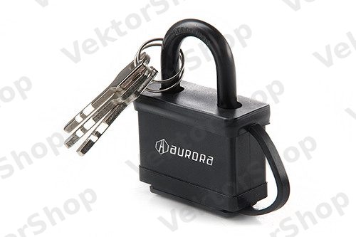 Замок навесной Extra обрезиненный (влагостойкий) 75x50x22мм дисковый (финский) ключ AURORA — фото 2