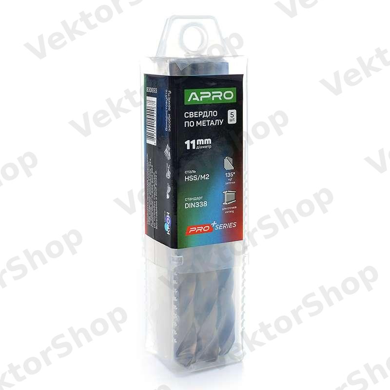 Свердло по металу HSS/M2 (6542) Ø11,0мм (тубус, кратно 5шт) PRO APRO — фото 5