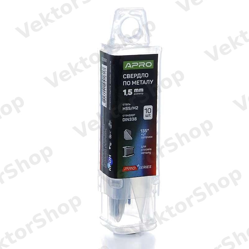 Сверло по металлу HSS/M2 (6542) Ø1,5мм (тубус, кратно 10шт) PRO APRO — фото 6