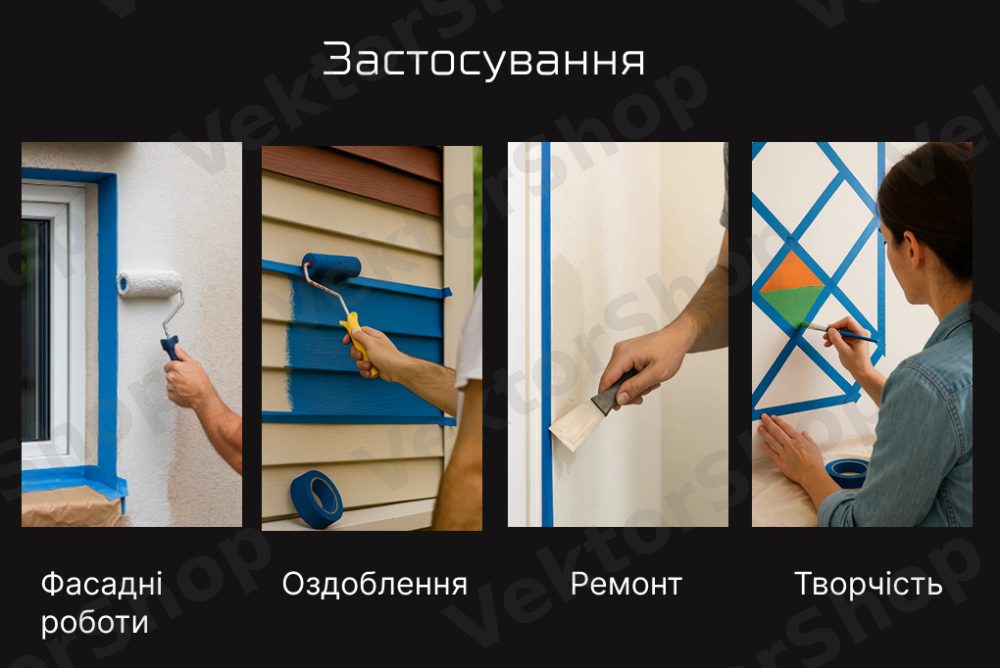 Лента малярная фасадная синяя 38мм х 40м, 140мкм Alloid Pro — фото 3