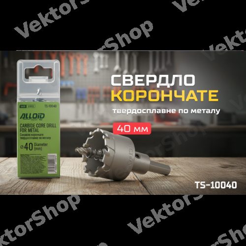 Свердло корончате твердосплавне по металу 40мм Alloid, серія Base — фото 3