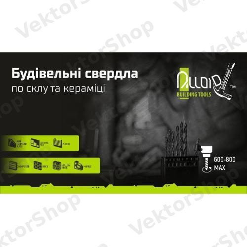 Сверло по стеклу и керамике 6мм, хвостовик HEX 1/4" Alloid, L=105mm — фото 3