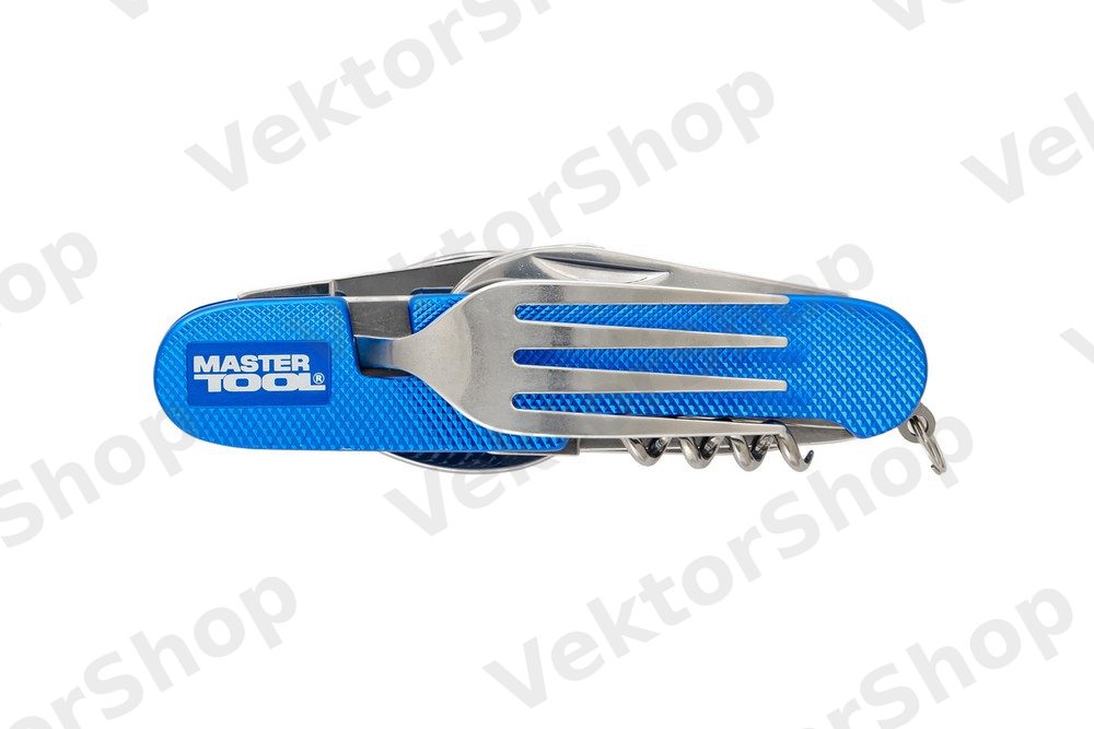 Мультитул MASTERTOOL "Турист" 7в1 нож/ вилка/ ложка/ штопор /открывалки/ дырокол алюминиевая ручка чехол — фото 8