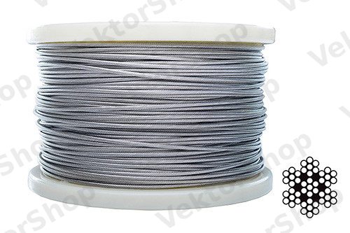 Трос 4мм DIN 3055 (6х7+1х7) нержавеющий А2 200м APRO — фото 3