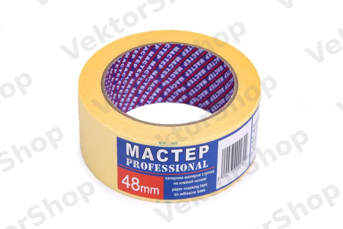 Малярная лента "Мастер" 30 желтая PROFI (8 шт./48 ящ.) — фото 1