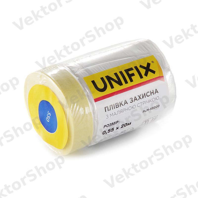 Плівка захисна з малярною стрічкою 550мм*20м UNIFIX — фото 2