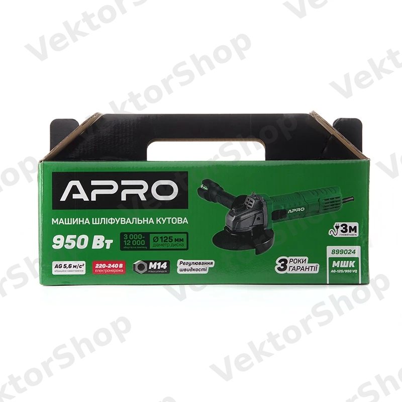 Кутошліфувальна машина (болгарка) Ø125 AG-125/950 VQ APRO — фото 7