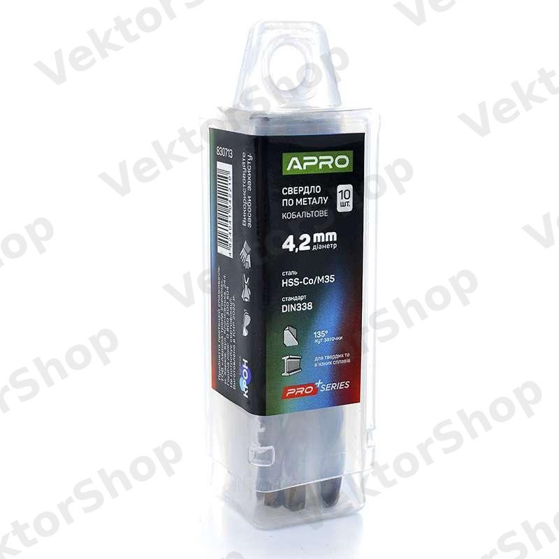 Сверло по металлу кобальтовое HSS-Co/M35 Ø4.2мм (тубус, кратно 10шт) PRO APRO — фото 5