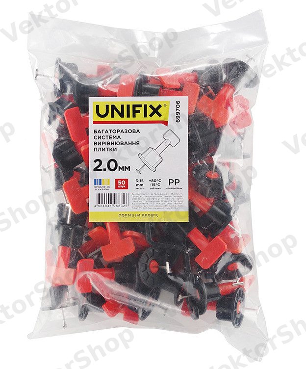 Многоразовая система выравнивания плитки 0,9мм (пач. 50шт.) UNIFIX