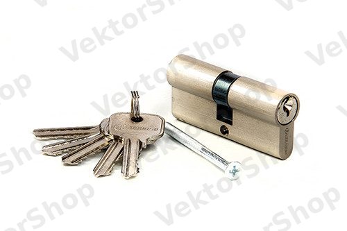 Цилиндр цинковый 70мм 35/35 ключ/ключ, английский ключ, цвет SN-никель — фото 2