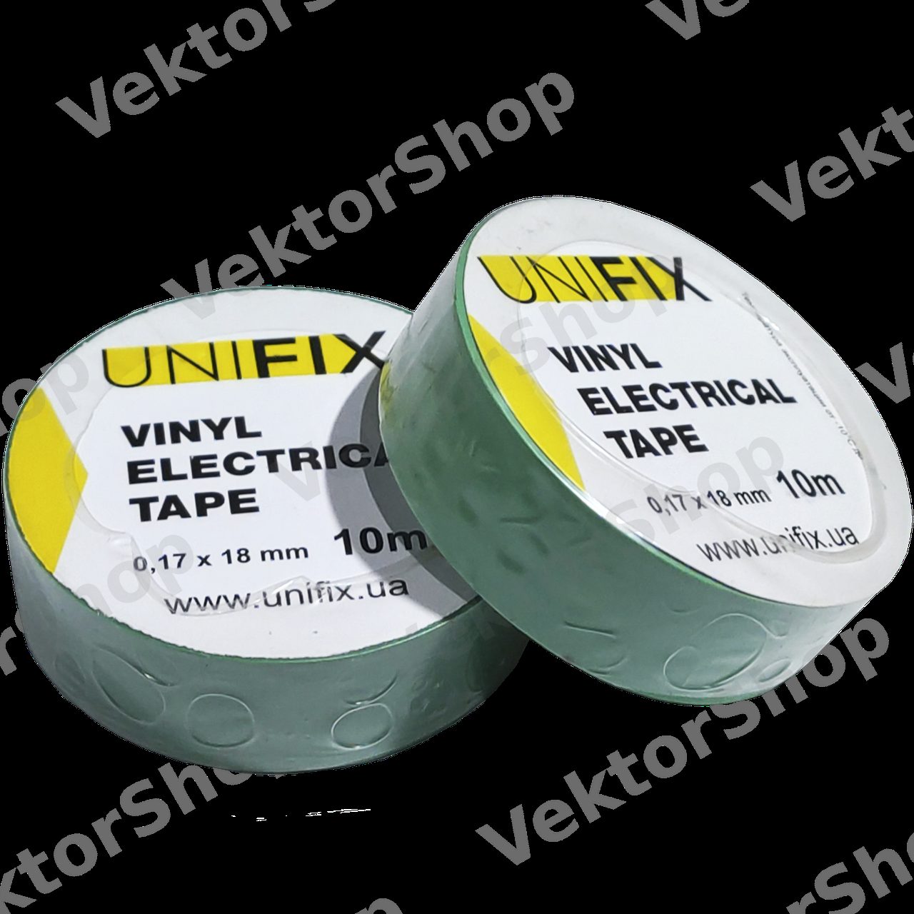 Ізострічка ПВХ зелена 17 мм х 10 м товщина 0,17 мм UNIFIX — фото 2