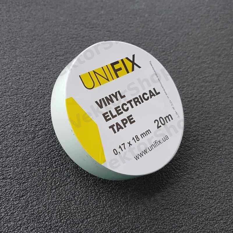 Изолента ПВХ белая 17 мм х 10 м толщина 0,17 мм UNIFIX