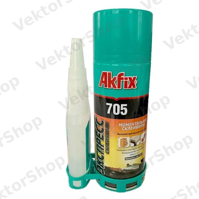 Клей с активатором для МДФ и дерева Akfix 400 мл + 100 г цианоакриловий — фото 2