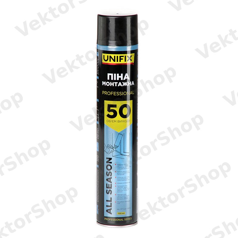 Піна монтажна професійна Всесезонна 50л 750мл UNIFIX — фото 2