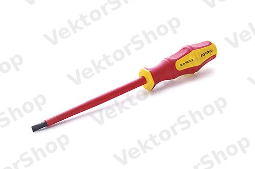 Отвертка диэлектрическая SL4x100 CrV (плоская) обрезиненная APRO — фото 2