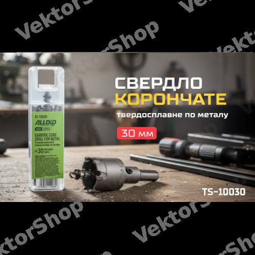 Сверло корончатое твердосплавное по металлу 30мм Alloid Base — фото 3