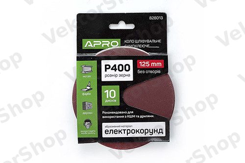 Окружность шлифовальная без отверстий (на липучке) Ø125мм P400 (10шт.) — фото 3
