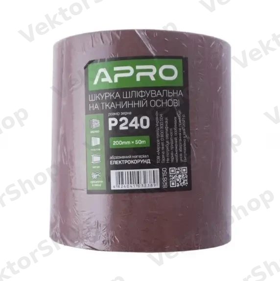 Бумага шлифовальная P240 рулон 200мм*50м (тканевая основа) APRO — фото 4