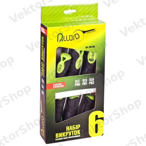 Набор отверток крест и шлица, 6 предм (коробка) Alloid — фото 3