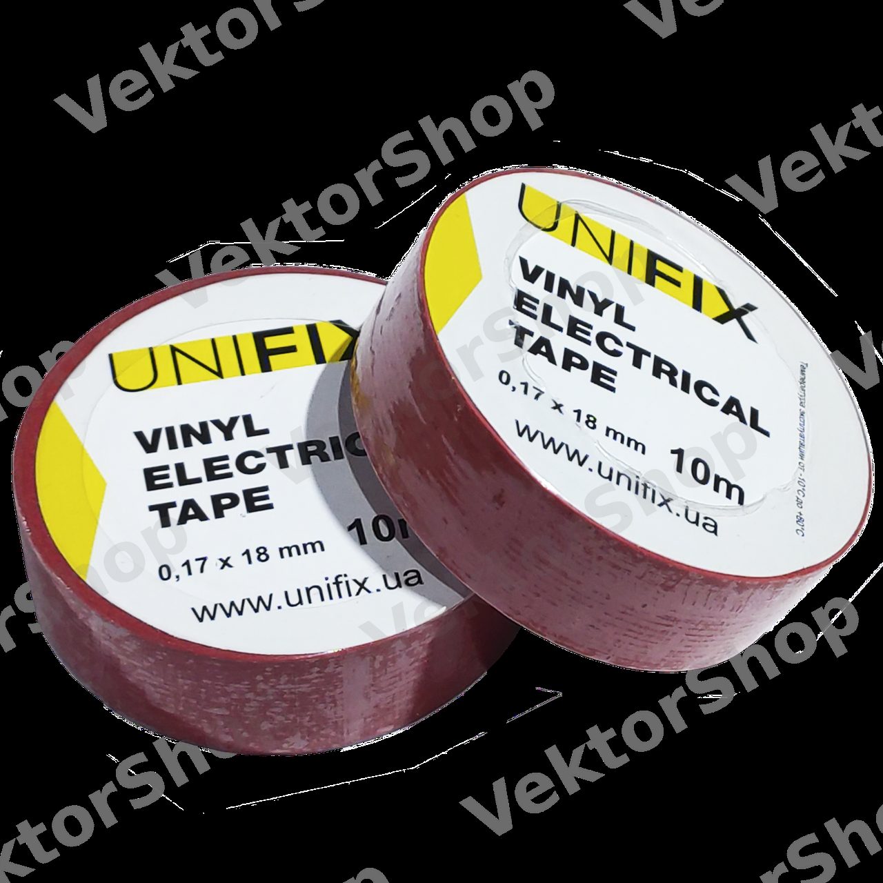 Изолента ПВХ красная 17 мм х 25 м толщина 0,17 мм UNIFIX — фото 2