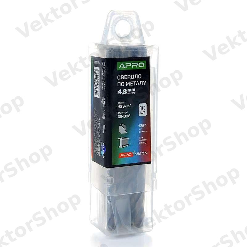 Сверло по металлу HSS/M2 (6542) Ø4,8мм (тубус, кратно 10шт) PRO APRO — фото 5