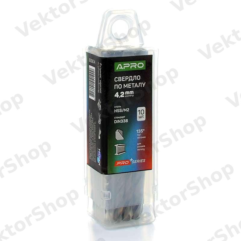 Свердло по металу HSS/M2 (6542) Ø4,2мм (тубус, кратно 10шт) PRO APRO — фото 5