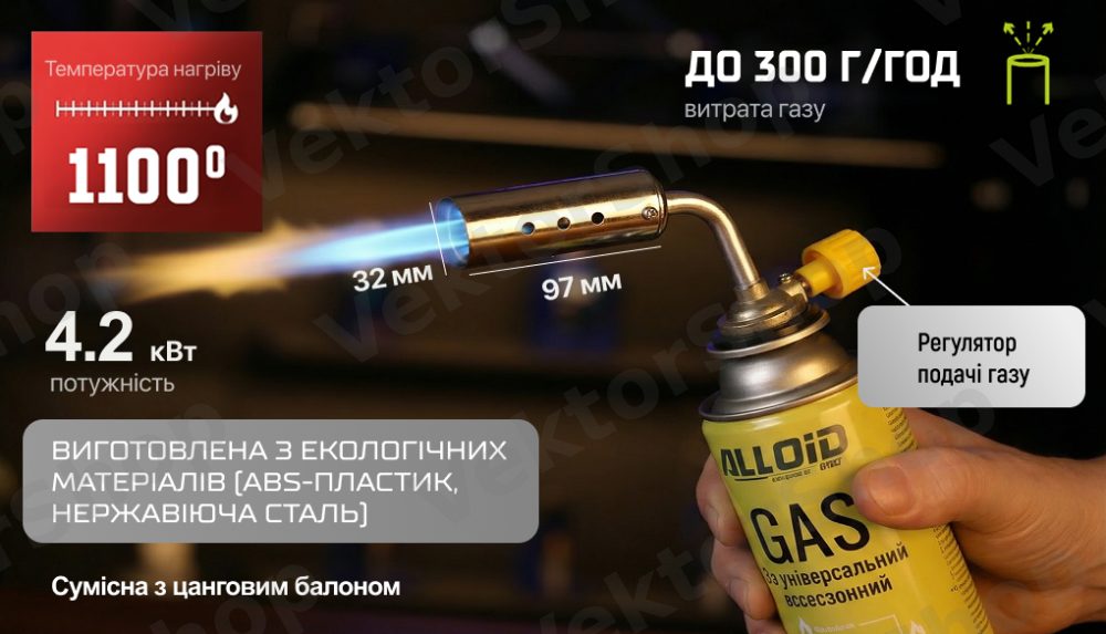 Горелка газовая Alloid Pro FG-7023 с широким соплом 32 мм — фото 8