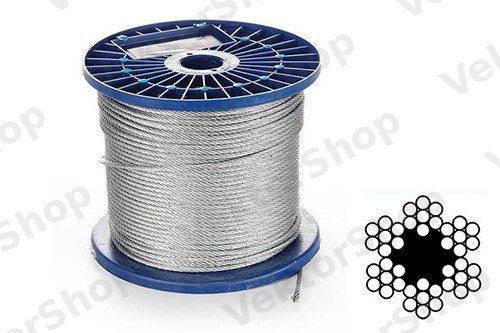 Трос оцинкованний 4мм DIN 3055 (6x7) бухта кратно 200м APRO — фото 5