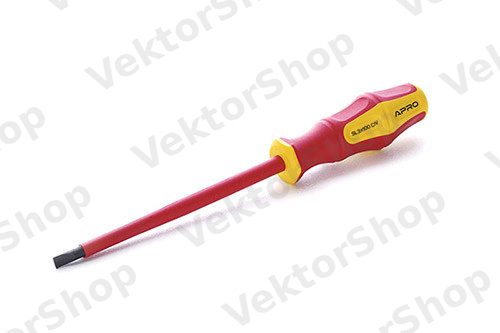 Отвертка диэлектрическая SL3x100 CrV (плоская) обрезиненная APRO — фото 2