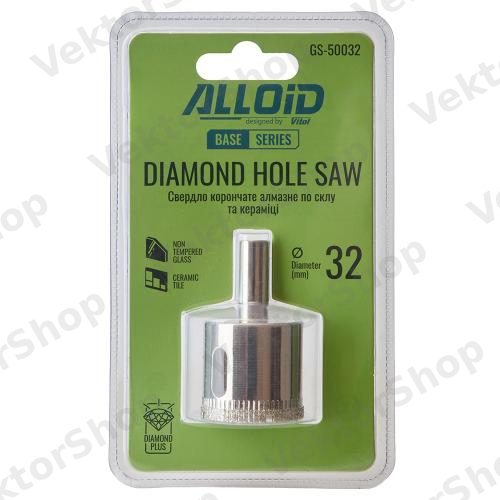 Alloid Base. Свердло корончате алмазне по склу та кераміці 32мм — фото 8