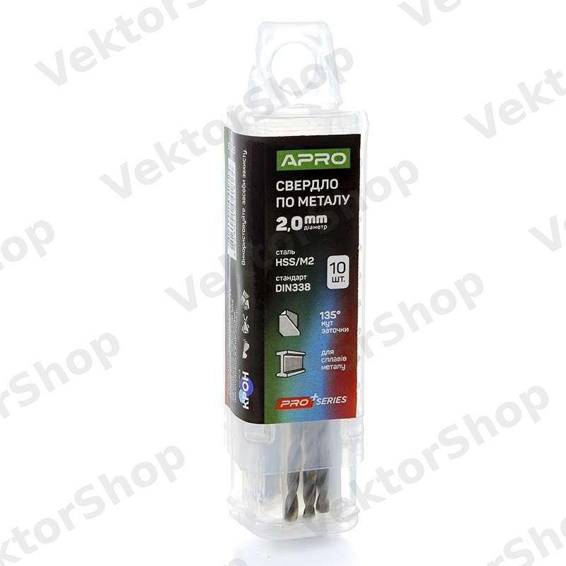 Свердло по металу HSS/M2 (6542) Ø2,0мм (тубус, кратно 10шт) PRO APRO — фото 5
