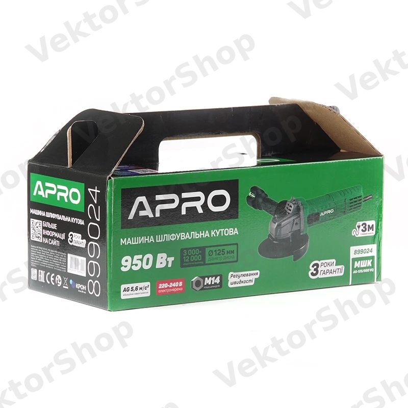 Кутошліфувальна машина (болгарка) Ø125 AG-125/950 VQ APRO — фото 6