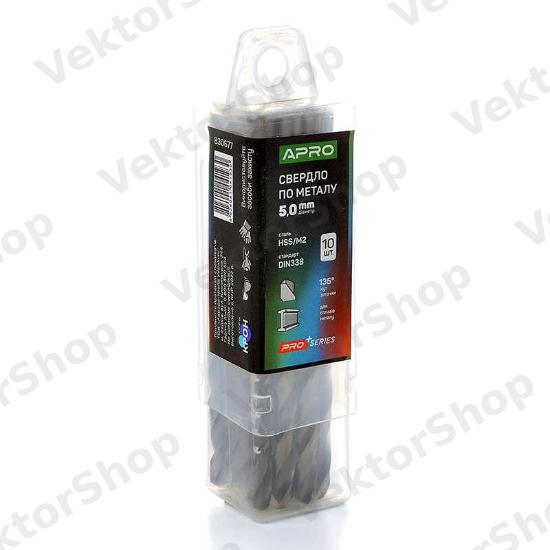 Свердло по металу HSS/M2 (6542) Ø5,0мм (тубус, кратно 10шт) PRO APRO — фото 5