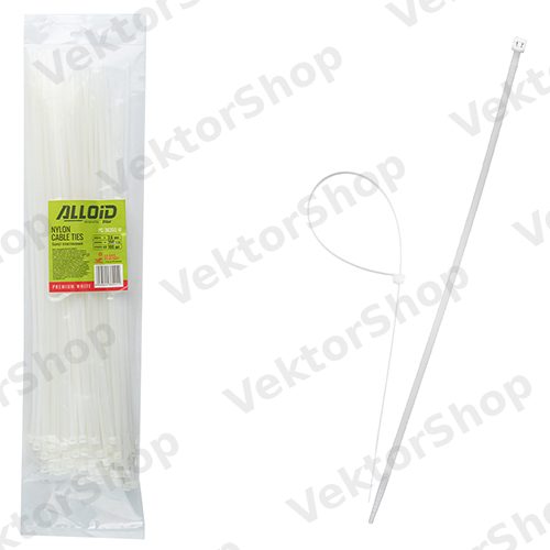 Хомут пластиковый Alloid 3.6 х 350 100 шт/уп белый