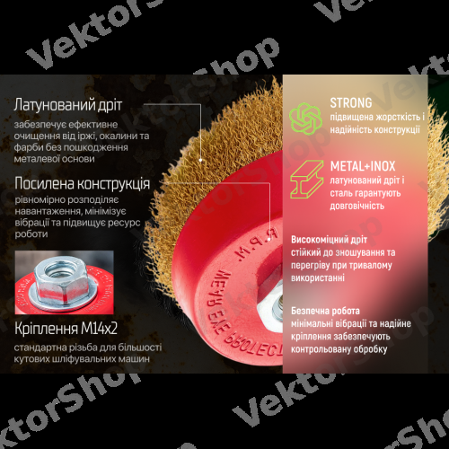 Щетка торцевая "крученный провод" 125мм, М14х2 Alloid — фото 5
