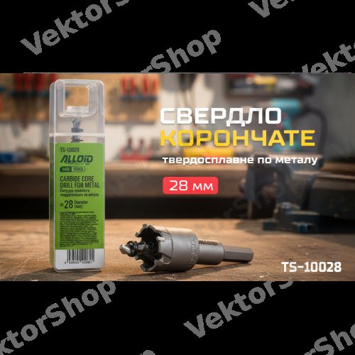 Сверло корончатое твердосплавное по металлу 28мм Alloid Base — фото 3