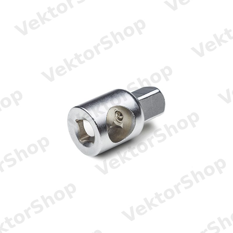 Переходник CrV 3/8(М) x 1/2(П) с отверстием для воротка СИЛА — фото 3