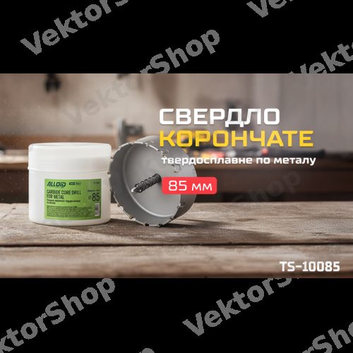 Сверло корончатое твердосплавное по металлу 85мм Alloid Base — фото 2